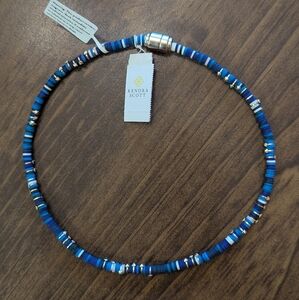 Kendra Scott Blue, White And Gold Reece Wrap Necklace/Choker *Magnetic*